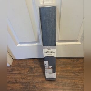 Nuwallpaper Grasscloth Peel and Stick Wallpaper Denim Blue Contact Paper